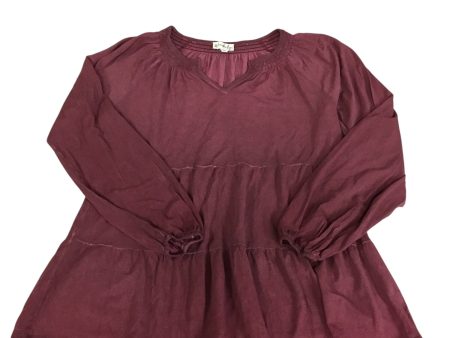 Top Long Sleeve By Wonderly In Maroon, Size: L For Cheap