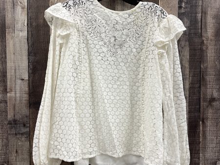 Top Long Sleeve By Express In White, Size: M Discount