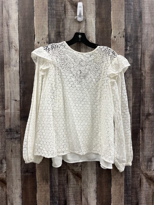 Top Long Sleeve By Express In White, Size: M Discount