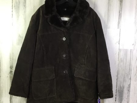 Coat Faux Fur & Sherpa By Jones New York In Brown, Size: L Cheap