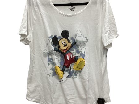 Top Short Sleeve Basic By Disney Store In White, Size: 3x Online