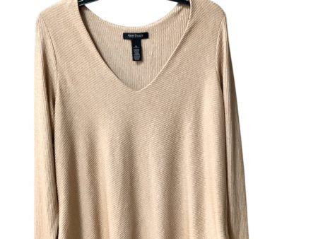 Top Long Sleeve By White House Black Market In Tan, Size: Xl Hot on Sale