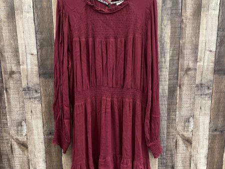 Dress Casual Midi By Knox Rose In Maroon, Size: Xxl Online Hot Sale