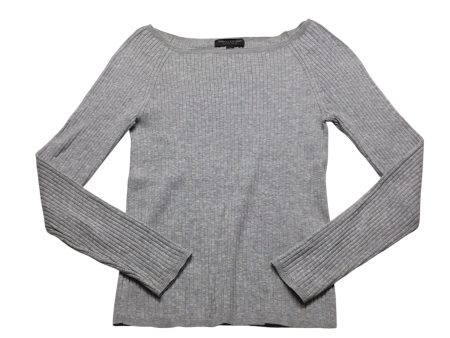 Top Long Sleeve Basic By Banana Republic In Grey, Size: S For Cheap