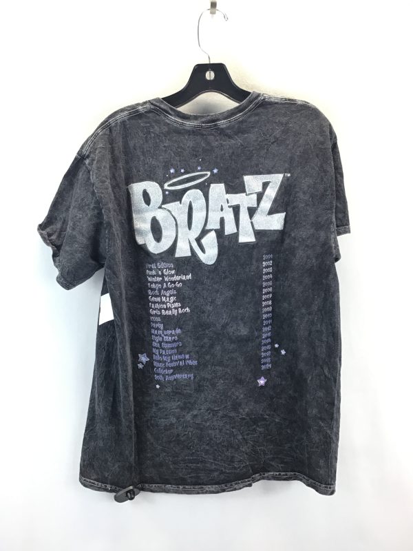 Top Short Sleeve Basic By Clothes Mentor In Black & Grey, Size: L Supply