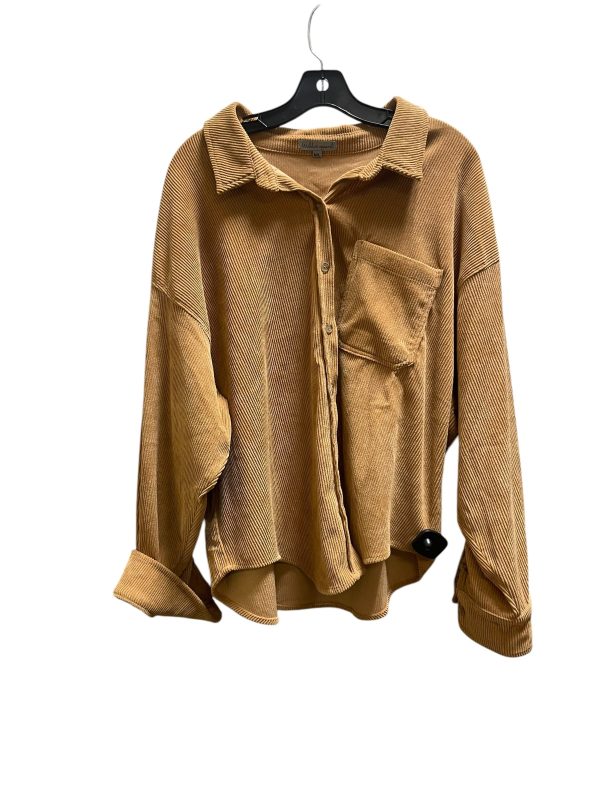 Top Long Sleeve By Wishlist In Brown, Size: L Online now