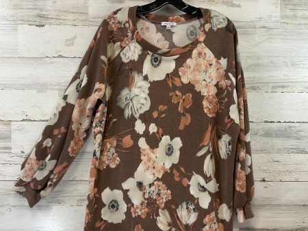 Top Long Sleeve By White Birch In Brown, Size: L Fashion