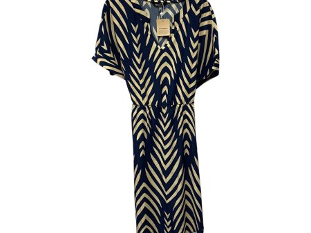 Dress Casual Midi By Bloomchic In Blue & Tan, Size:18 For Cheap