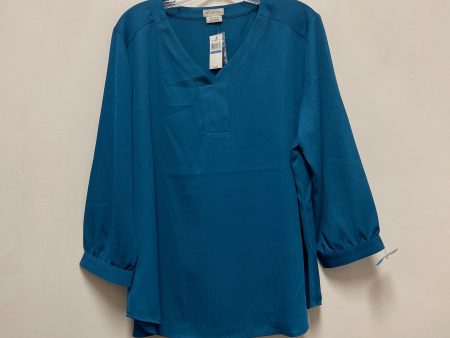 Top Long Sleeve By Van Heusen In Blue, Size: Xl Discount