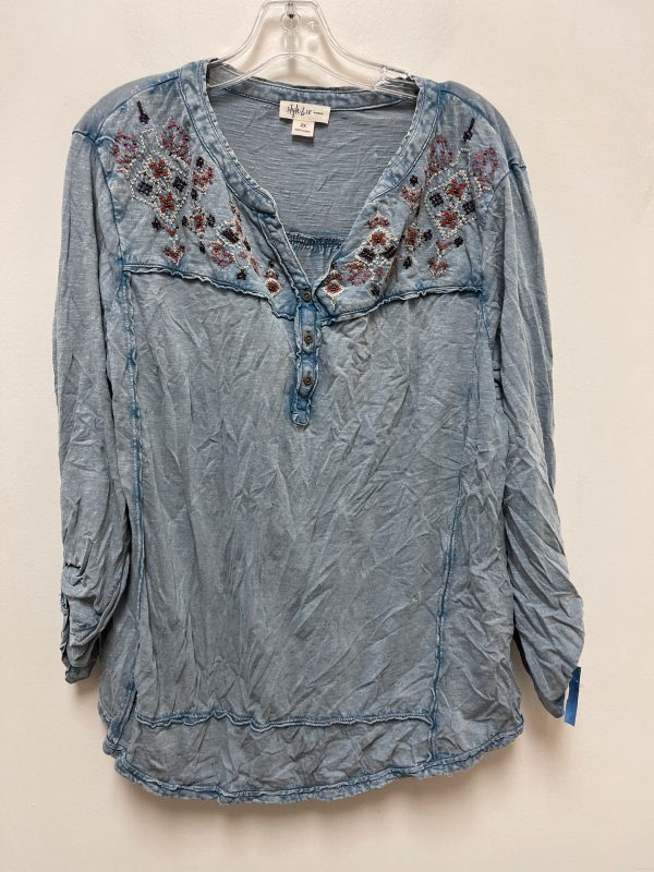 Top Long Sleeve By Style And Co Collection Women In Blue, Size: 3x Hot on Sale