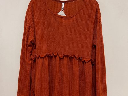 Top Long Sleeve By Clothes Mentor In Orange, Size: M For Cheap