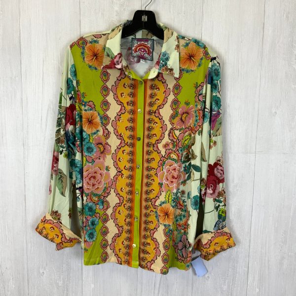 Top Long Sleeve By Johnny Was In Floral Print, Size: L Fashion