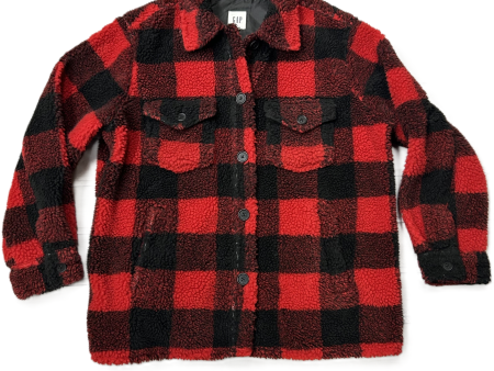 Coat Faux Fur & Sherpa By Gap In Plaid Pattern, Size: Xl For Sale