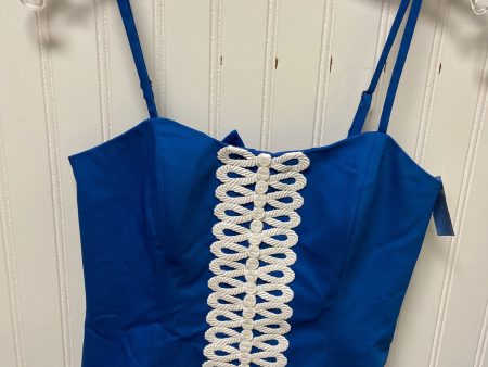 Top Sleeveless Designer By Lilly Pulitzer In Blue & White, Size: Xxs Online