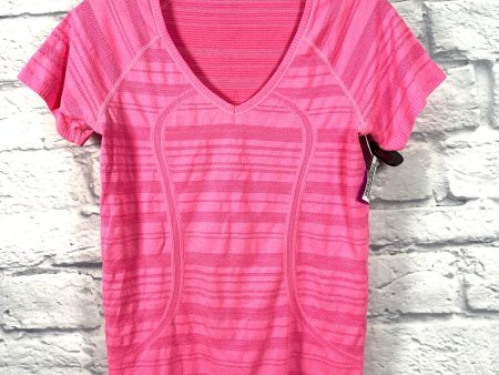 Athletic Top Short Sleeve By Lululemon In Pink, Size: M Cheap