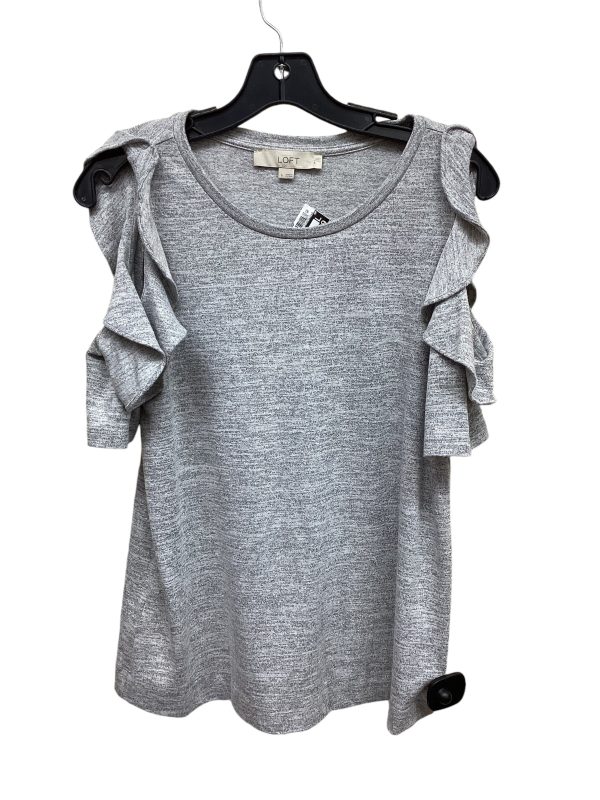 Top Short Sleeve By Loft In Grey, Size: S Online