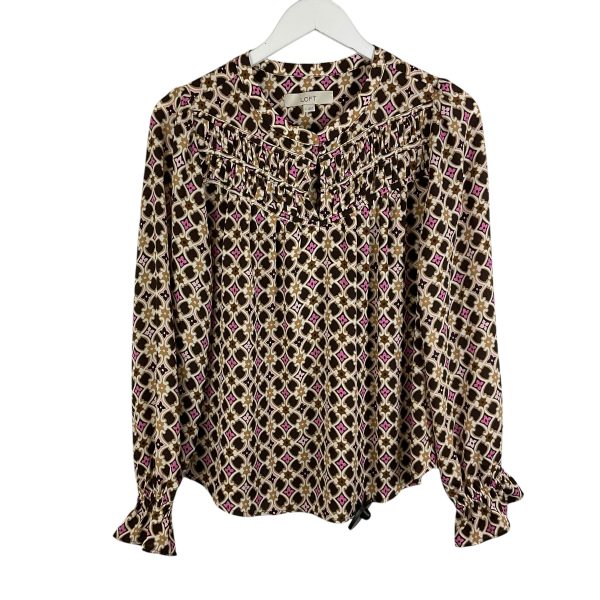 Top Long Sleeve By Loft In Brown, Size: S Online Sale