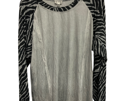 Top Long Sleeve By Pol In Black & Grey, Size: M For Discount