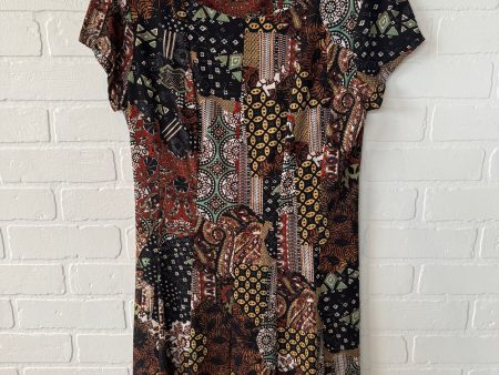 Dress Casual Midi By Connected Apparel In Black & Tan, Size: M Hot on Sale