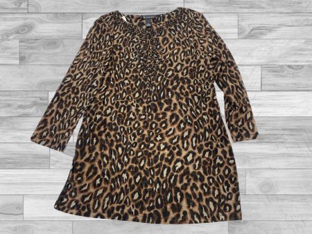 Top Long Sleeve By Inc In Animal Print, Size: Xl Fashion