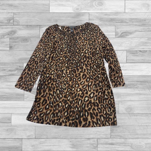 Top Long Sleeve By Inc In Animal Print, Size: Xl Fashion