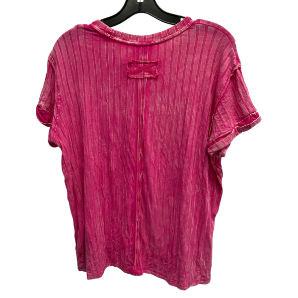 Top Short Sleeve Basic By Zenana Outfitters In Pink, Size: S For Sale