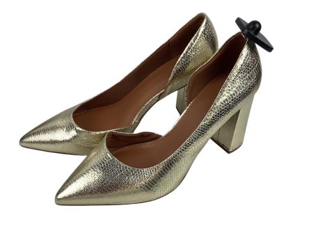 Shoes Heels Block By Asos In Gold, Size: 10 Hot on Sale