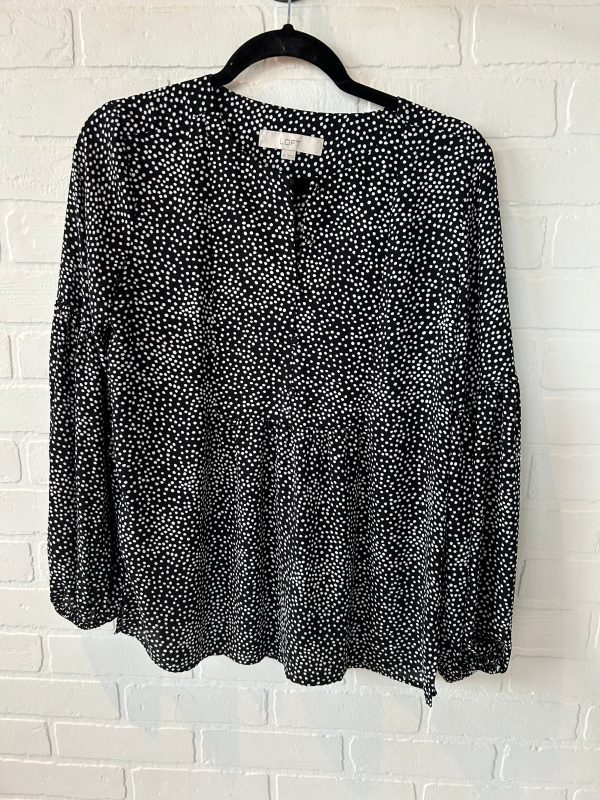 Top Long Sleeve By Loft In Black & White, Size: Xs Hot on Sale