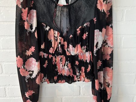 Top Long Sleeve By Free People In Black & Pink, Size: S Discount