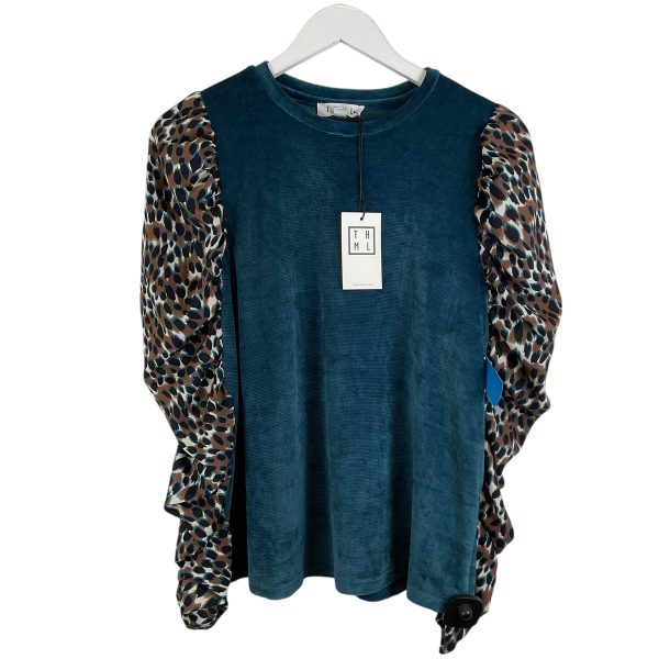 Top Long Sleeve By Thml In Blue, Size: M Online Sale