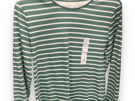 Top Long Sleeve By Croft And Barrow In Green & White, Size: S Fashion