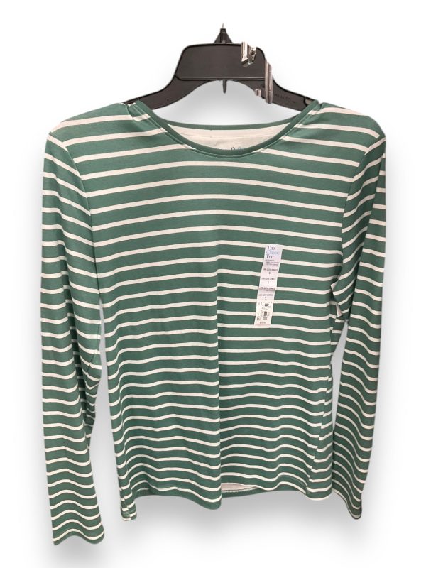 Top Long Sleeve By Croft And Barrow In Green & White, Size: S Fashion