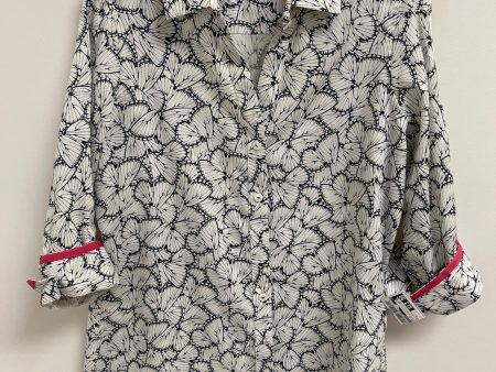 Top Long Sleeve By Foxcroft In Black & White, Size: S on Sale