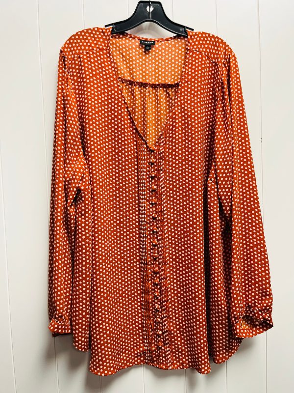 Top Long Sleeve By Torrid In Orange & Pink, Size: 4 Online Hot Sale