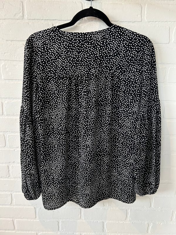 Top Long Sleeve By Loft In Black & White, Size: Xs Hot on Sale