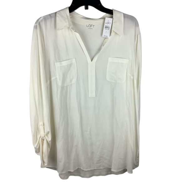 Top Long Sleeve By Loft In White, Size: L Fashion