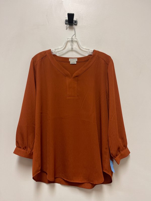 Top Long Sleeve By Van Heusen In Orange, Size: L Fashion