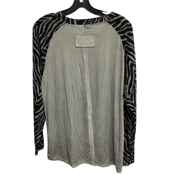 Top Long Sleeve By Pol In Black & Grey, Size: M For Discount