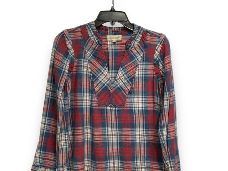 Top Long Sleeve By Madewell In Plaid Pattern, Size: Xs Online Hot Sale