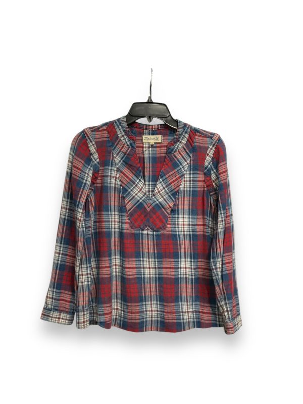 Top Long Sleeve By Madewell In Plaid Pattern, Size: Xs Online Hot Sale