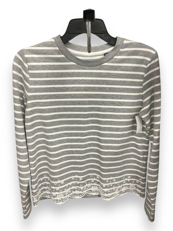 Top Long Sleeve By Clothes Mentor In Grey & White, Size: S For Discount