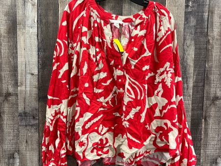 Top Long Sleeve By H&m In Red, Size: Xxl Cheap