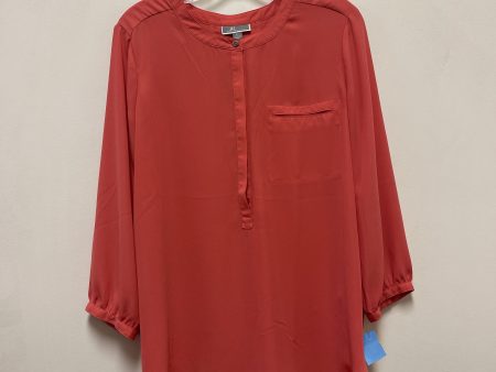 Top Long Sleeve By Jm Collections In Orange, Size: L on Sale