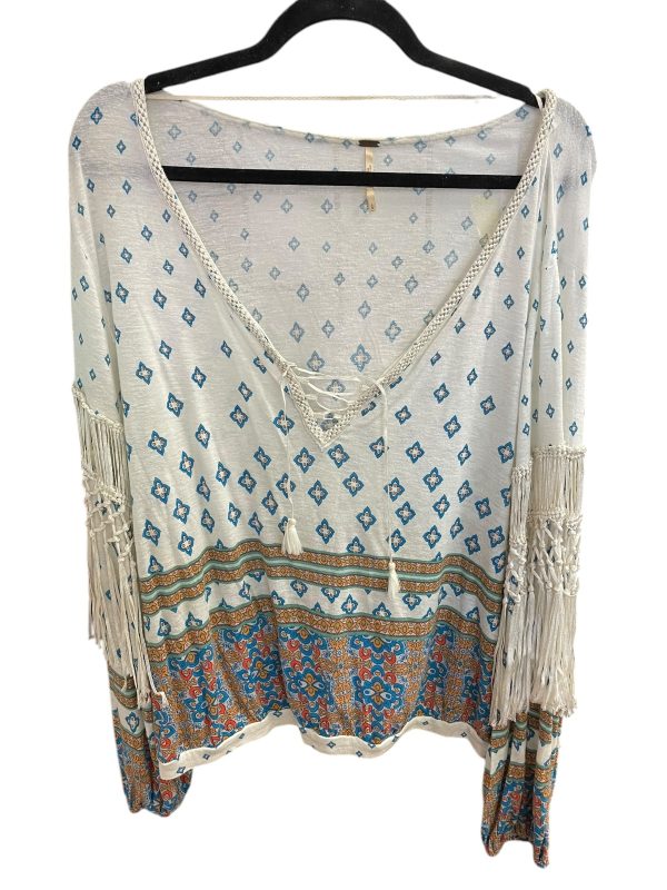 Top Long Sleeve By Free People In Multi-colored, Size: L Cheap