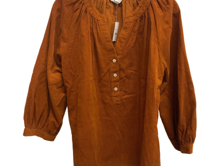 Top Long Sleeve By Cato In Brown, Size: L Sale