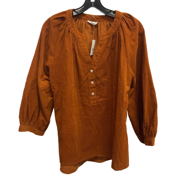 Top Long Sleeve By Cato In Brown, Size: L Sale