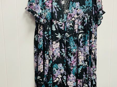 Tunic Short Sleeve By Torrid In Black & Purple, Size: 4x For Cheap