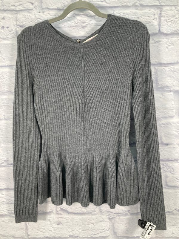 Top Long Sleeve Designer By Rebecca Taylor In Grey, Size: M on Sale