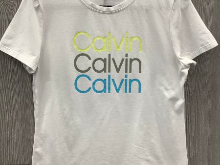 Athletic Top Short Sleeve By Calvin Klein Performance In White, Size: Xl Online